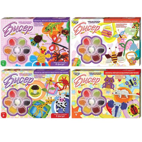 Набір для створення прикрас середній Danko Toys "Бісер" Б6-1, Б6-2, Б6-3, Б6-4