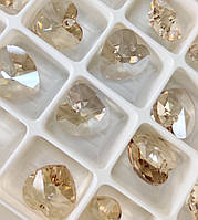 Хрустальні підвіски серце Preciosa (Чехія) 14 мм, Crystal Honey