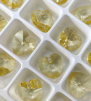 Хрустальні підвіски серце Preciosa (Чехія) 14 мм, Crystal Light Brown