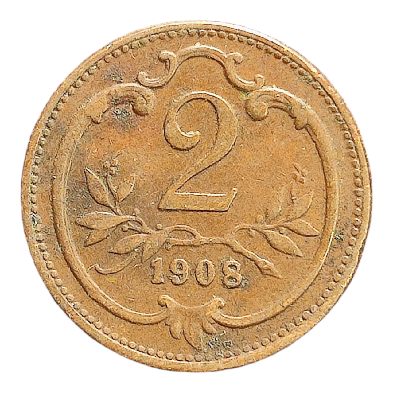 Австрія 2 гелера, 1908