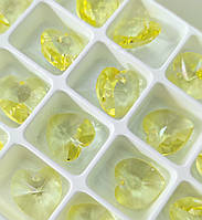 Хрустальні підвіски серце Preciosa (Чехія) 14 мм, Crystal Medium Yellow