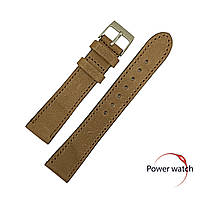 Кожаный ремешок для часов 20 мм коричневый из натуральной кожи гладкий