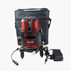 Лазерний рівень, нівелір, 5 ліній 6 точок АКБ Hilda LS-050, червоний лазер