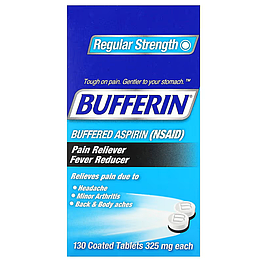 Buffered Aspirin NSAID Regular Strength 650 мг Bufferin 130 таблеток
