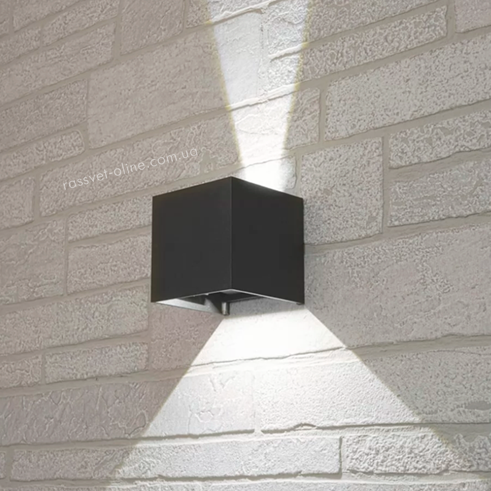 Світильник світлодіодний LedLight BRA012 LED 2*3W 4000K 450 Lm IP54 чорний (аналог DH012)