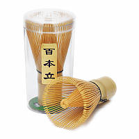 Вінчик із білого бамбука AL45231 для приготування чаю матча Часен Чашен 100 ворсинок, фото 3