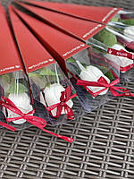 Мильна троянда в конусній упаковці Мило ручної роботи