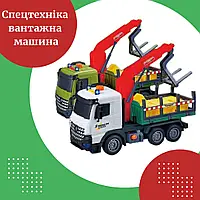 Дитяча спецтехніка Іграшкова машинка самоскид Музична інерційна вантажівка звуки проблискові маячки