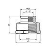 Муфта перехідна Nikiforov 1/2"x1" ВВ нікельована, фото 3