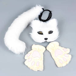 Карнавальний набір квадробера Кішки білої 3 предмети