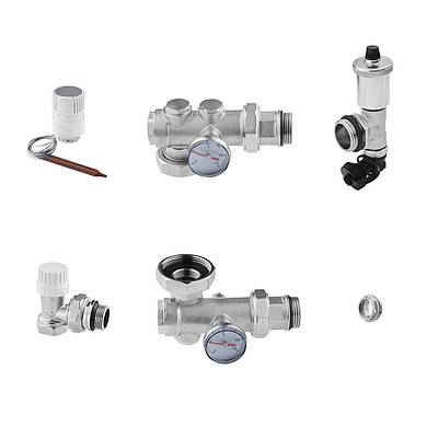 Змішувальний вузол для колектора STA "Premium" кутовий лівий, нікельований