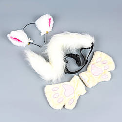 Набір квадробера, касплея, аніме Кішка біла 3 предмети