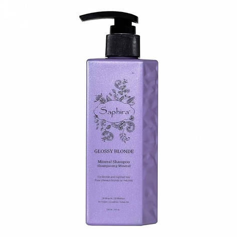 Шампунь для нейтралізації жовтизни волосся Saphira Glossy Blonde Shampoo, 250 мл (Sap05084), фото 1