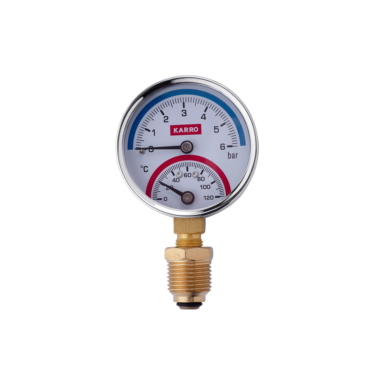 Термоанометр Karro 1/2"х1/4" вертикальний 63 мм KR-1086А