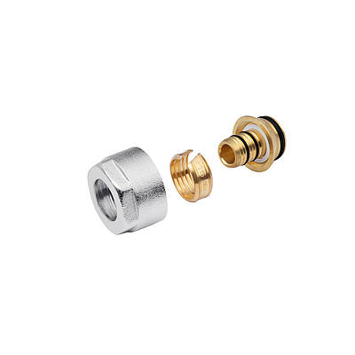 Євроконус металопластиковий Karro 16х3/4" РВ нікельований KR-1036