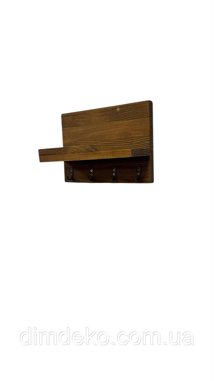 Ключниця дерев'яна навісна на 4 гачки, фото 1