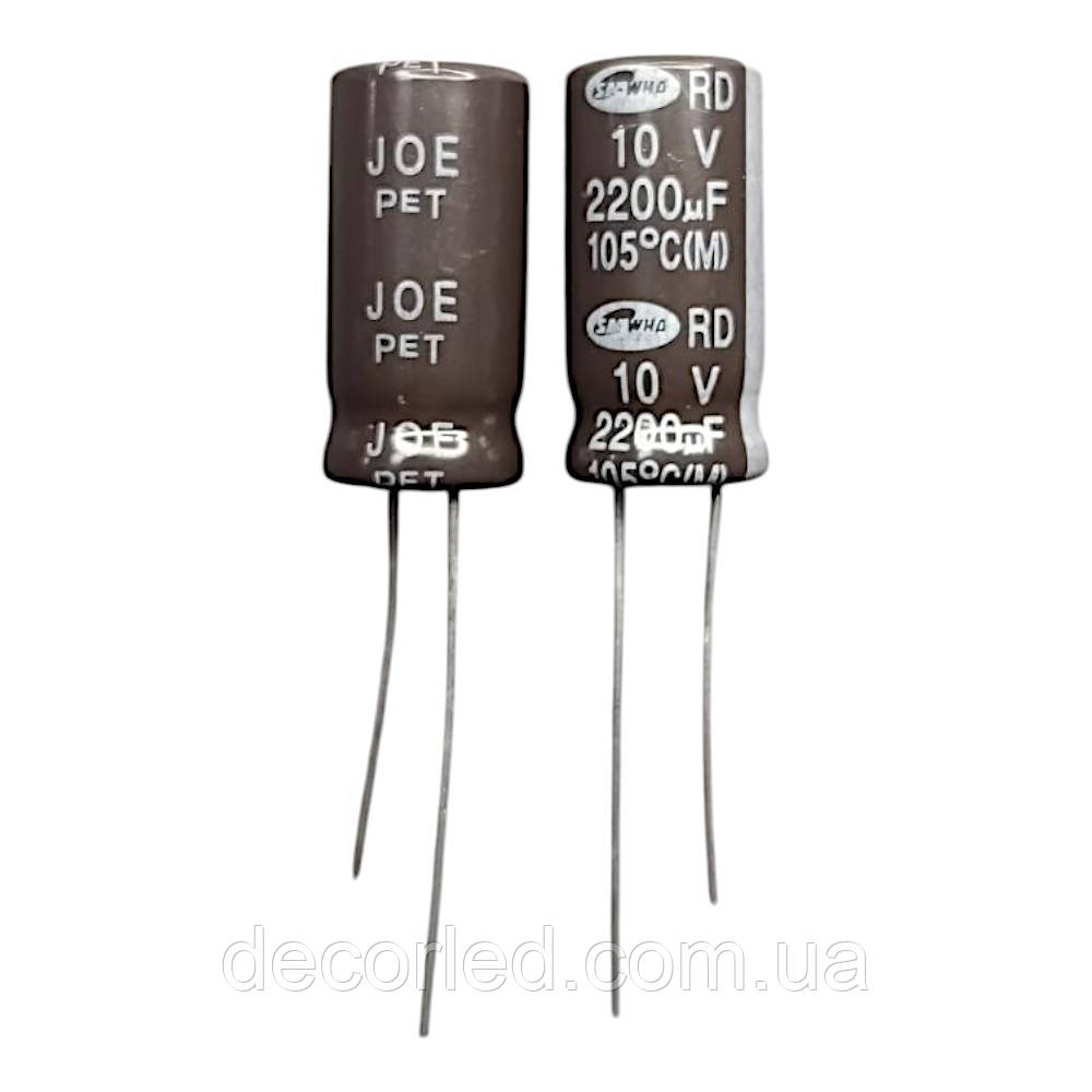 2200uF 10V конденсатор електролітичний ( 105° ) 10*21 RD /SAMWHA, фото 1