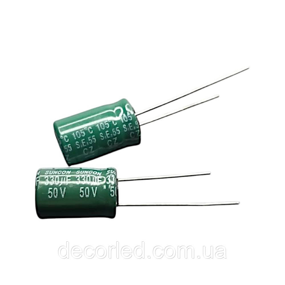 330uF 50V конденсатор електролітичний ( 105° ) 10*16 CZ /SUNCON, фото 1