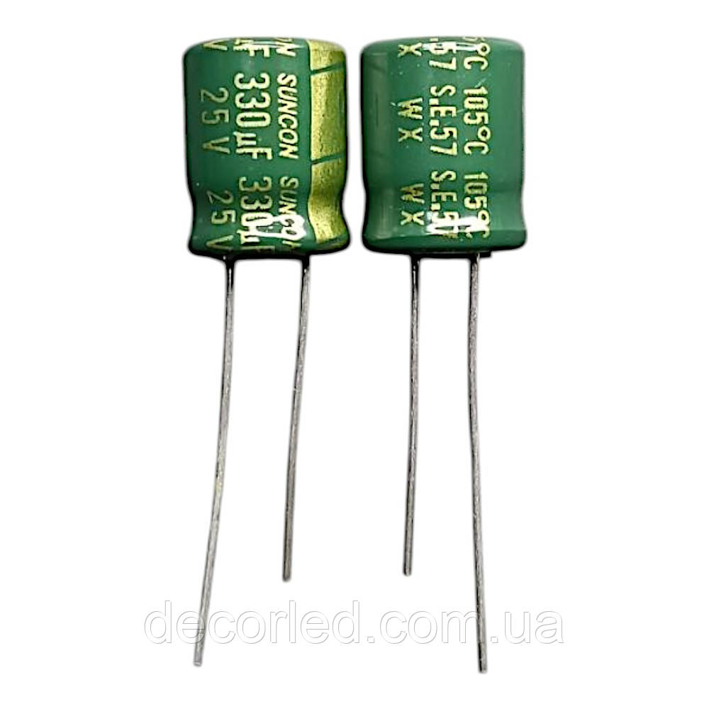 330uF 25V конденсатор електролітичний ( 105° ) 10*13 WX /SUNCON, фото 1
