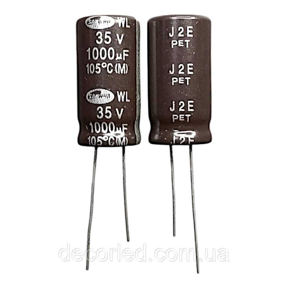 1000uF 35V конденсатор електролітичний ( 105° ) 12,5*25 WL /SAMWHA, фото 1