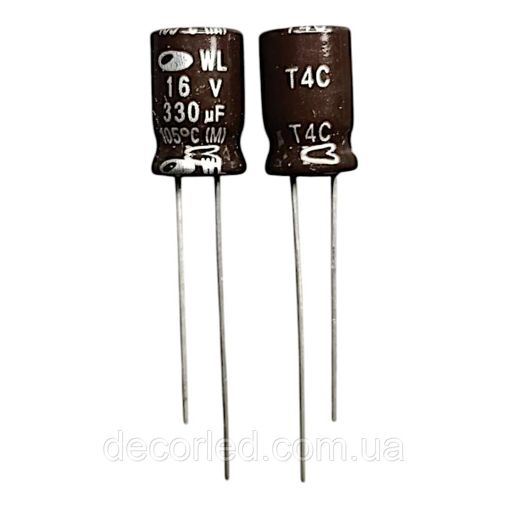 330uF 16V конденсатор електролітичний ( 105° ) 8*11,5 WL /SAMWHA, фото 1