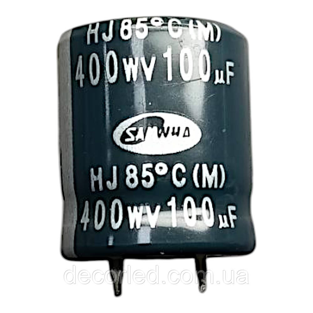 100uF 400V конденсатор електролітичний ( 85° ) 22*26 HJ /SAMWHA, фото 1