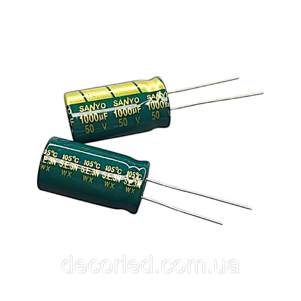 1000uF 50V конденсатор електролітичний ( 105° ) 13*25 WX /SANYO, фото 1