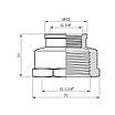 Муфта перехідна Nikiforov 3/4"х1 1/4" ВВ нікельована, фото 3