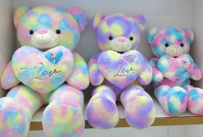 Дитяча плюшева іграшка "Ведмедик Райдужний" 120см, фото 1