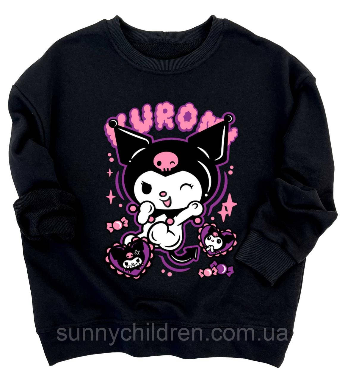 Світшот Kuromi чорний тринитка одяг Куромі