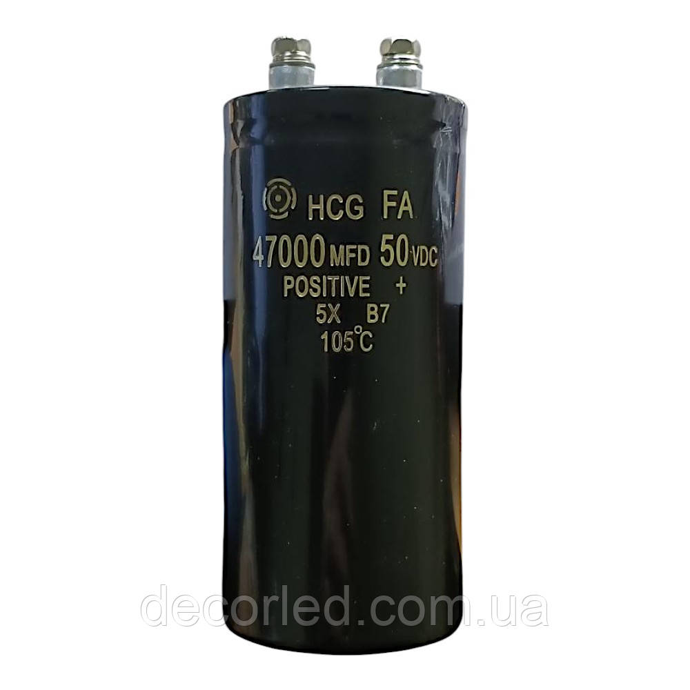 47000uF 50V конденсатор електролітичний ( 105° ) 50*107 FA /HCG, фото 1
