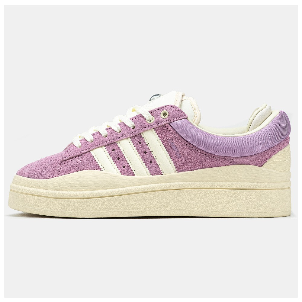 Жіночі кросівки Adidas Campus x Bad Bunny Pink White, рожеві замшеві кросівки адідас кампус бед банні