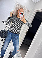 Жіноча стильна кофта, лонгслів у смужку "Edith" -розмір з 42 до 48