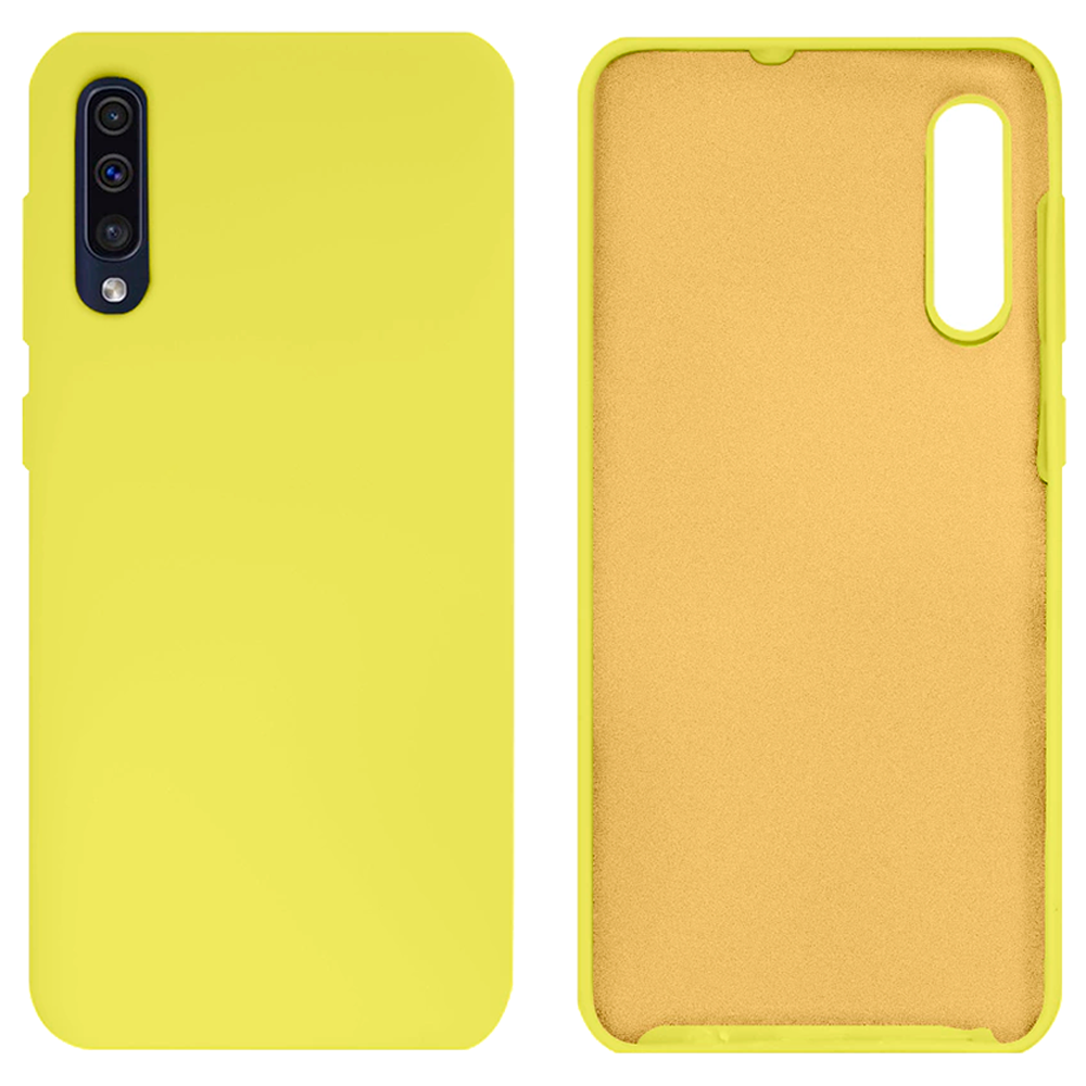 Чохол Silicone case для Samsung A50 (10) Flash лимонний, фото 1