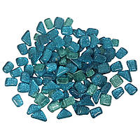 Набір шматочків мозаїки форма Камені колір синій мікс з блискітками 200 гр 150-180 шт товщина 4 мм