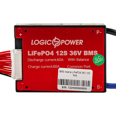 BMS плата LiFePO4 36V 12S Dis 60A Ch 30A, фото 1
