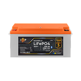 Акумулятор LP LiFePO4 12,8V - 200 Ah (2560Wh) (BMS 200A/100А) пластик Smart BT