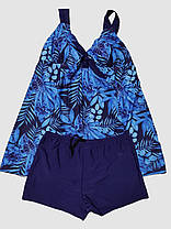 Купальник танкіні з шортами Fuba 25045-1 синій-блакитний 60 62 64 66 68 розмір, фото 4