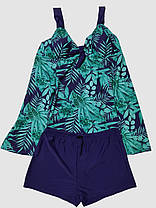 Купальник танкіні з шортами Fuba 25045-1 синій-зелений 60 62 64 66 68 розмір, фото 4
