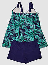 Купальник танкіні з шортами Fuba 25045-1 синій-зелений 60 62 64 66 68 розмір, фото 5