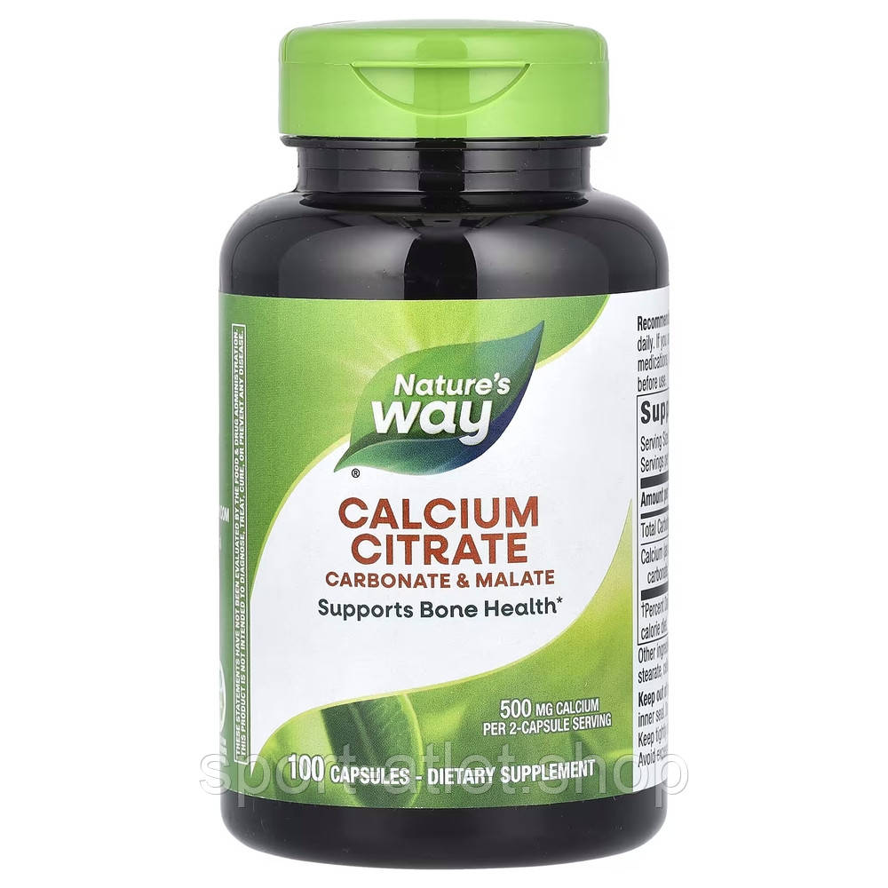 Вітаміни та мінерали Nature's Way Calcium Citrate, 100 капсул