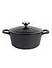 Каструля 2,5 л із литого алюмінію з антипригарним покриттям із кришкою чорний Kamille KM-4460, фото 2