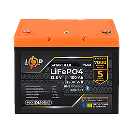 Акумулятор LP LiFePO4 12,8V - 100 Ah (1280Wh) (BMS 100A/50А) пластик Smart BT