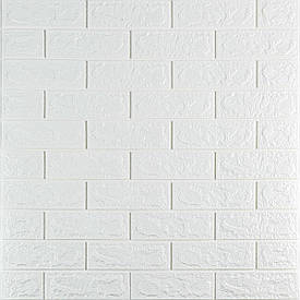 3D панель самоклеюча цегла Білий 700х770х5мм (001-5) SW-00000029