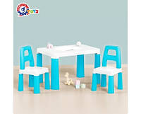 Дитячий стіл зі стільцями блакитний 0471