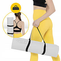 Килимок (мат) спортивний 4FIZJO TPE 180 x 60 x 0.6 см для йоги та фітнесу 4FJ0376 Grey/Black Poland, фото 5