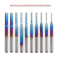 Набір свердел фрезерних (кукурузки синя) 10 шт для гравер, бормашинки, Dremel, ЧПУ