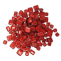 Набір шматочків мозаїки форма Камені червоного коліру з блискітками 200 гр 150-180 шт товщина 4 мм