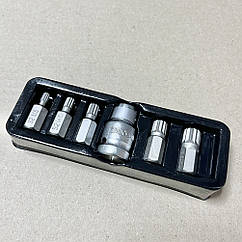 Насадки викруткові SPLINE 30 мм з перехідн 6 шт., YATOYT-0414