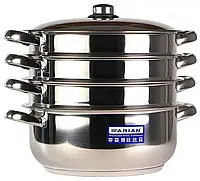 Мантоварка Arian 6 л нержавіюча сталь 24 см 3 сітки